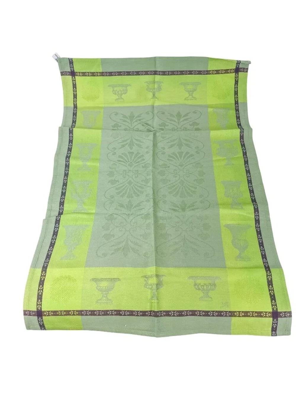 Primrose Bordier Le Jacquard Francais Lime Olive Green Cotton Kitchen Towel
